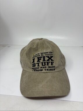 Embroidered 'I Fix Stuff' Khaki Baseball Cap